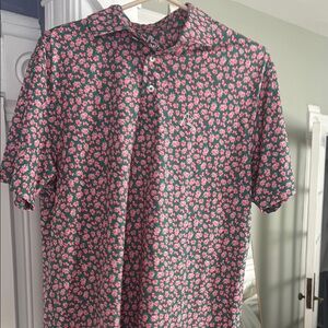 Rhoback Green and Pink Floral Polo (Masters special edition)
